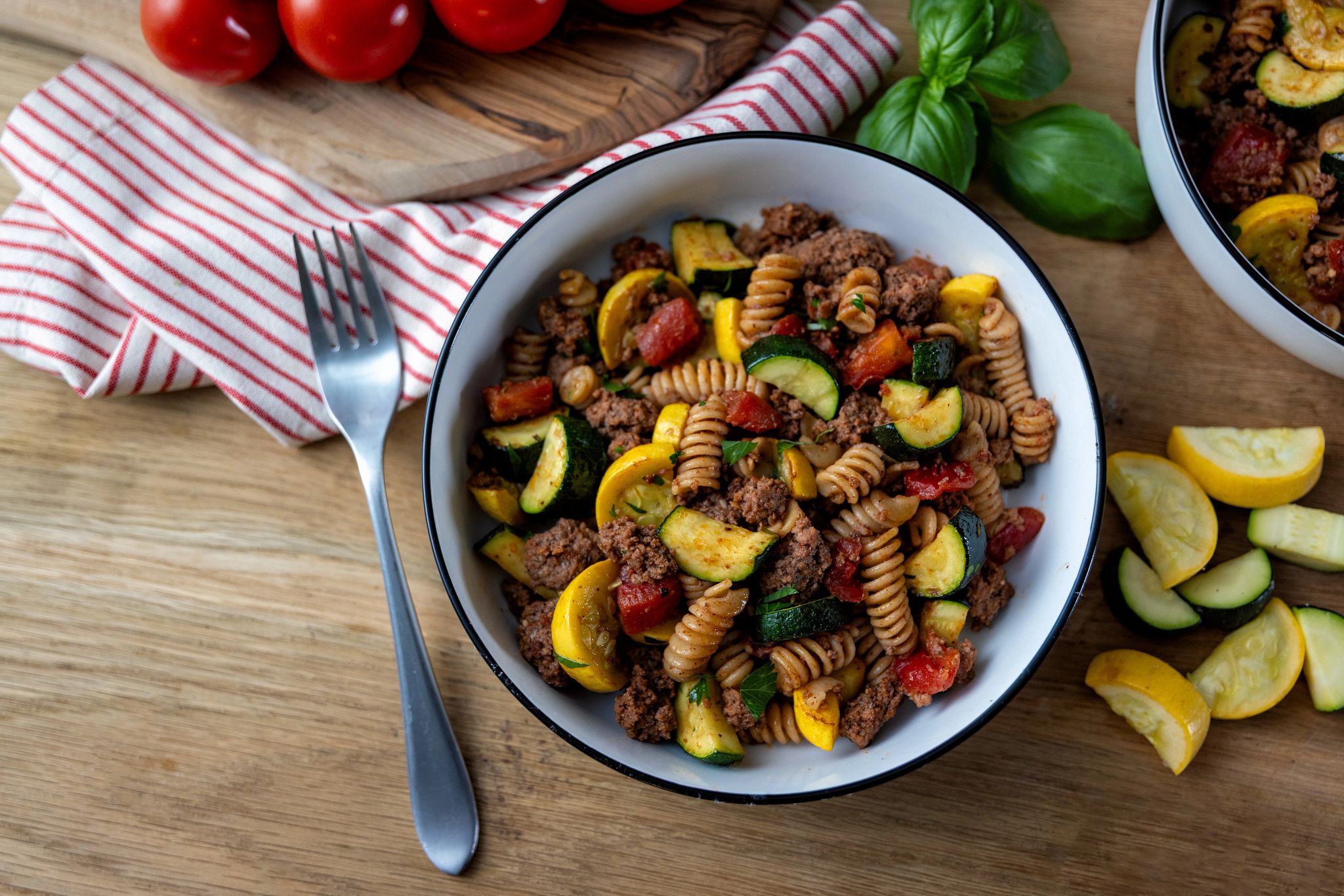 Ground Beef & Pasta Skillet Primavera